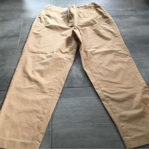 Talbots Women’s 14W Brown Pants Heavy Twill, Tapered and Elastic Waist, Stretch